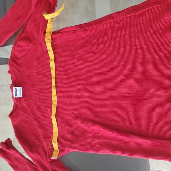 Old Navy red ribbed long sleeve top 100% cotton - Picture 3 of 5
